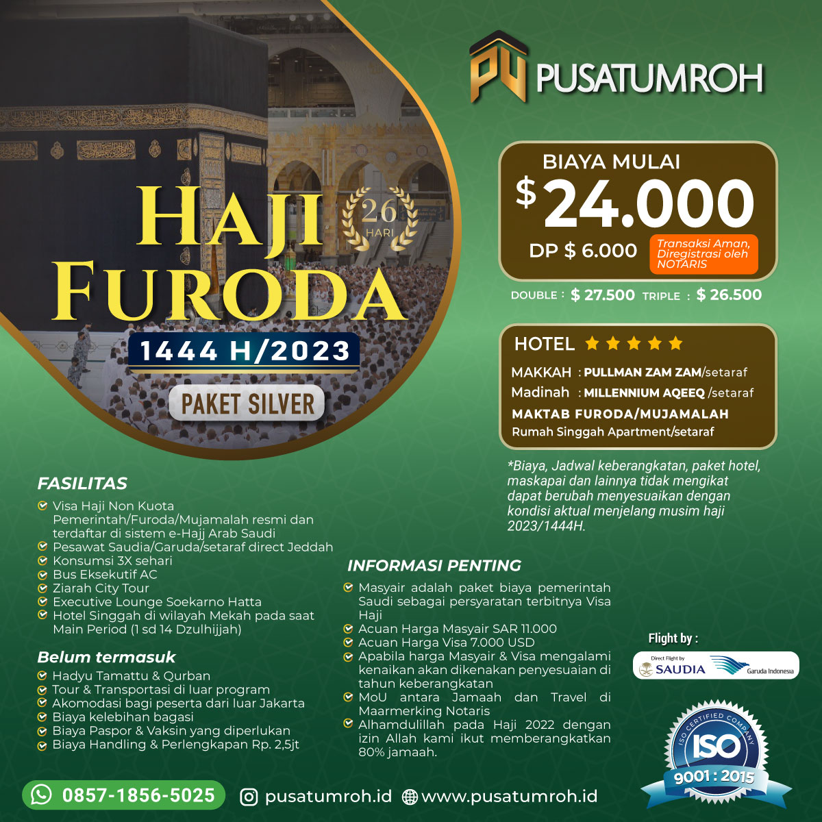 Haji Plus 2023 ⭐ Langsung Berangkat Tanpa Antri, Biaya 24.000 USD