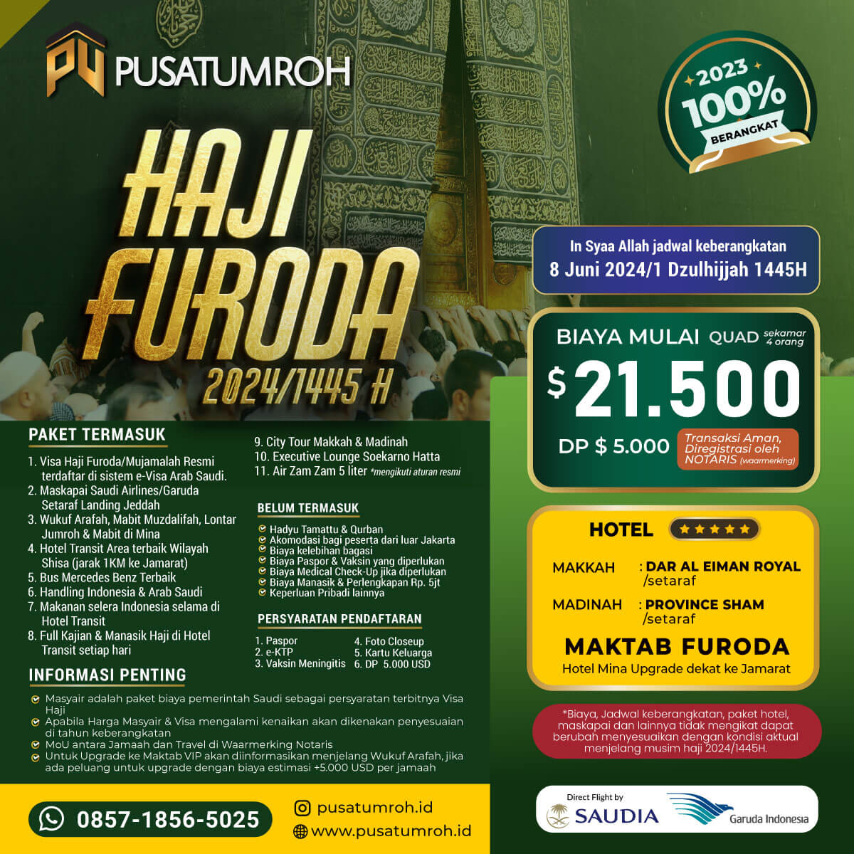 Haji Furoda 2024 Visa Mujamalah Langsung Berangkat Tanpa Antri