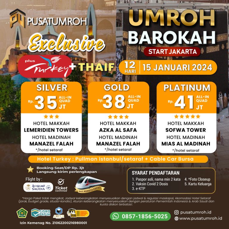 Paket Umroh Plus Turki Januari 2024