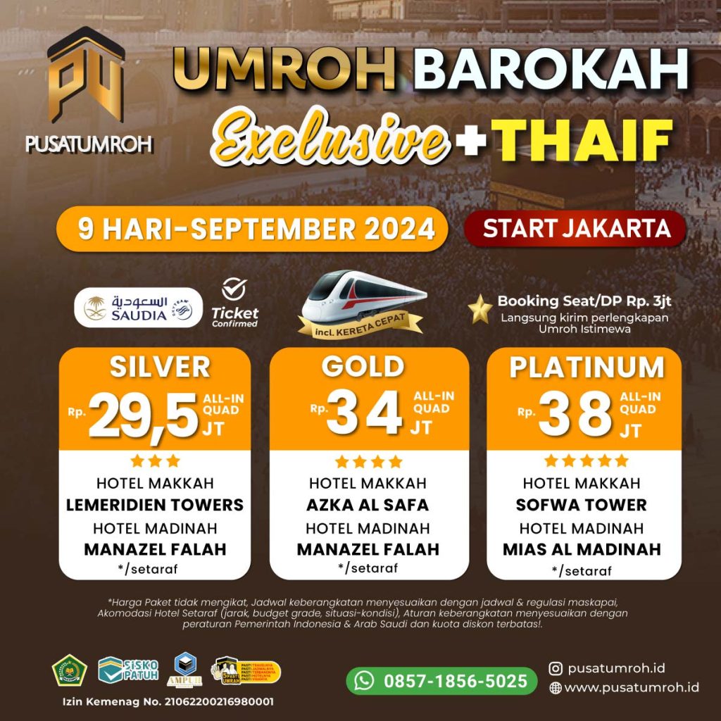 Paket Umroh September 2024, plus Kereta Cepat