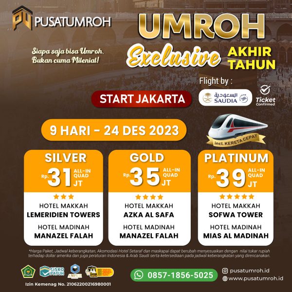Paket Umroh 24 Desember 2023 mulai dari 31 jutaan
