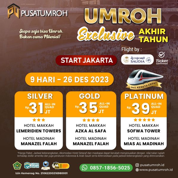 Paket Umroh 26 Desember 2023 mulai dari 31 jutaan