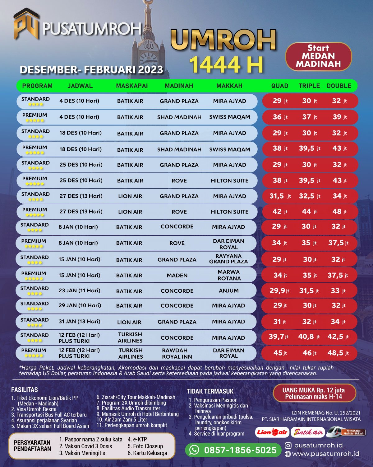 Paket Umroh Medan 2022 2023