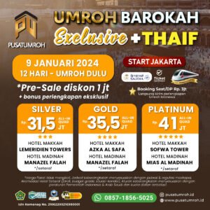 Paket Umroh Januari 2024 plus Kereta Cepat plus City Tour Thaif