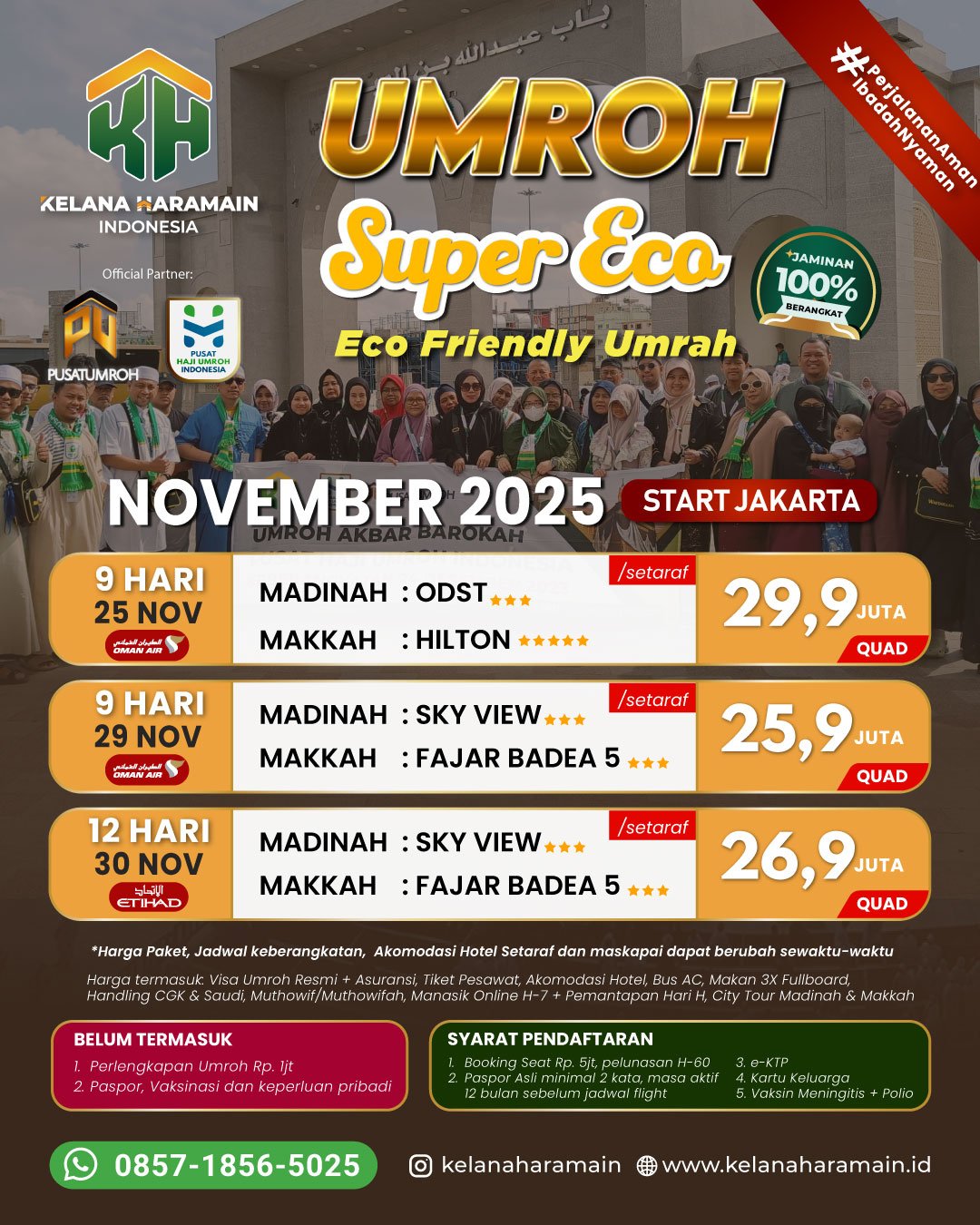 Paket Biaya Umroh Super Eco November 2025