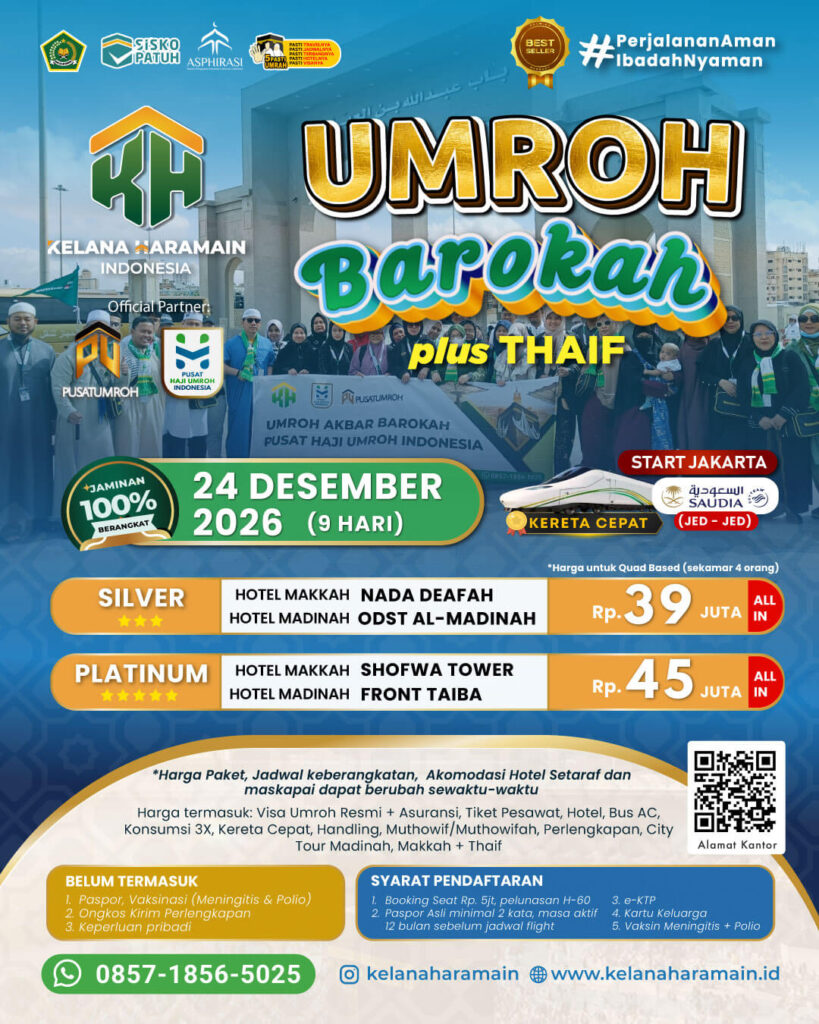 Paket Umroh 24 Desember 2026 9 Hari