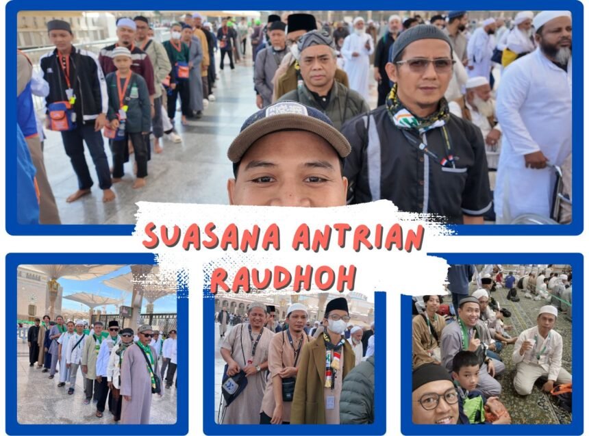 Suasana Antraian Raudoh Madinah laki-laki